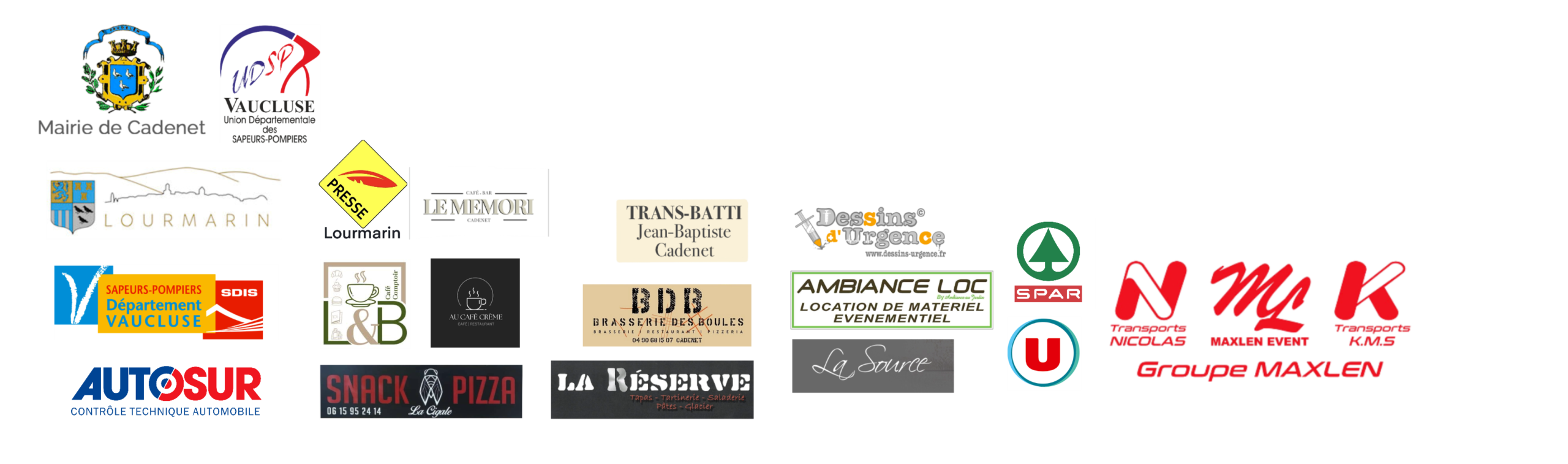 Logos des partenaires et sponsors de l'Amicale