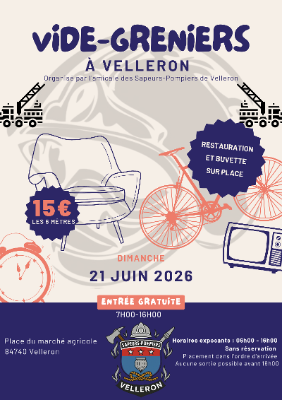 Vide grenier des pompiers de Velleron