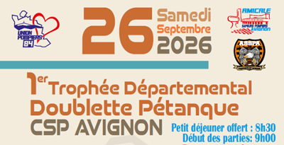 1er trophée départemental de doublette pétanque
